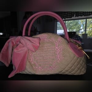 Juicy Couture Pink and Tan Quilted S
